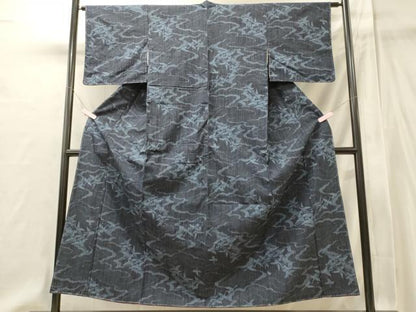 平和屋着物■上質な紬　雲取り飛鶴文　正絹　逸品　未使用　CABI1910oy