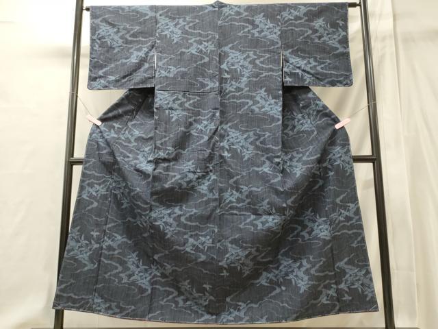 平和屋着物■上質な紬　雲取り飛鶴文　正絹　逸品　未使用　CABI1910oy