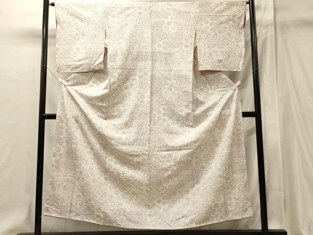 平和屋着物■上質な小紋　切嵌花文　正絹　逸品　未使用　CABI1912oy