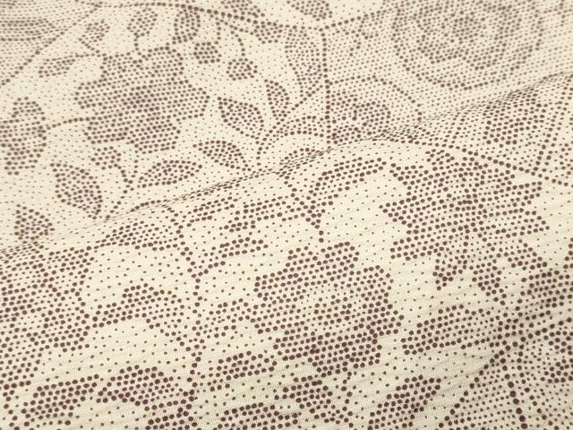平和屋着物■上質な小紋　切嵌花文　正絹　逸品　未使用　CABI1912oy