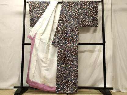 平和屋着物■上質な小紋　雲取り鴛鴦花文　金彩　正絹　逸品　未使用　CABI1914oy