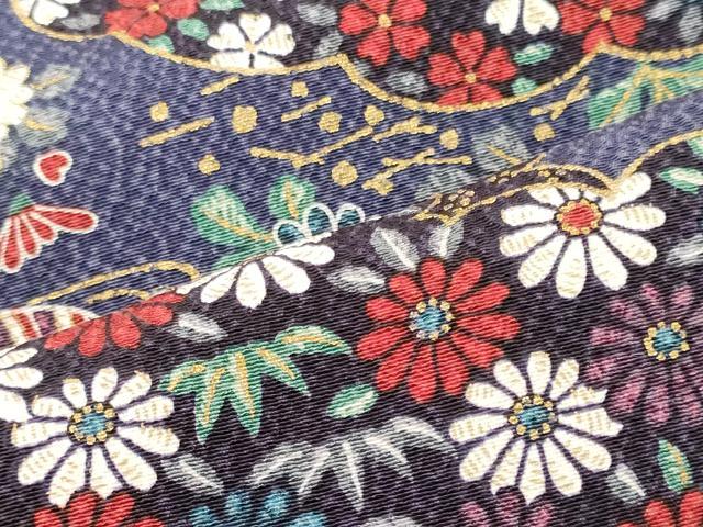 平和屋着物■上質な小紋　雲取り鴛鴦花文　金彩　正絹　逸品　未使用　CABI1914oy