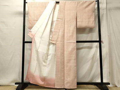 平和屋着物■上質な小紋　格子柄　正絹　逸品　CABI1915oy