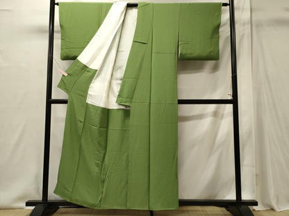 平和屋着物■上質な色無地　青丹色　正絹　逸品　CABI1922oy