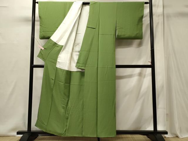 平和屋着物■上質な色無地　青丹色　正絹　逸品　CABI1922oy