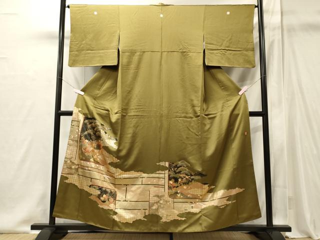 平和屋着物■豪華色留袖　作家物　孔雀花松文　金銀彩　正絹　逸品　CABI1926oy