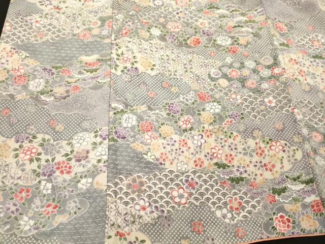 平和屋着物■上質な小紋　雲取り吉祥花文　正絹　逸品　CABI1927oy