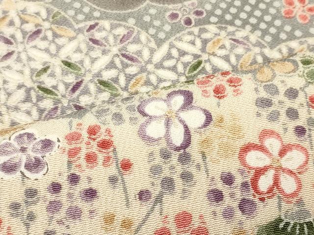 平和屋着物■上質な小紋　雲取り吉祥花文　正絹　逸品　CABI1927oy