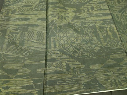 平和屋着物■本場大島紬　地紙花文　正絹　逸品　未使用　CABI1928oy