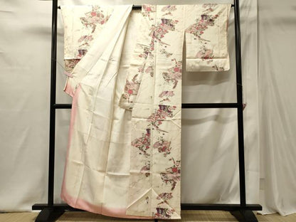平和屋着物■上質な小紋　松葉檜扇花文　金彩　やまと誂製　正絹　逸品　CABI1935oy