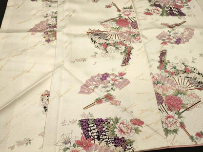 平和屋着物■上質な小紋　松葉檜扇花文　金彩　やまと誂製　正絹　逸品　CABI1935oy