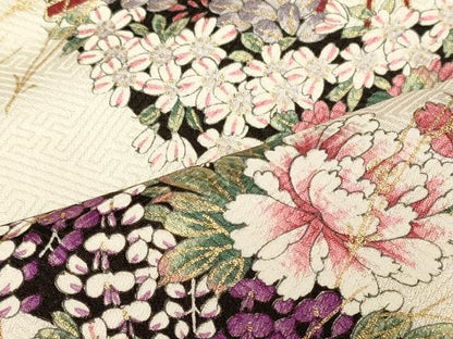 平和屋着物■上質な小紋　松葉檜扇花文　金彩　やまと誂製　正絹　逸品　CABI1935oy