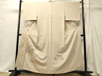 平和屋着物■豪華色留袖　寿光織　人物風景松文　金糸　正絹　逸品　CABI1937oy