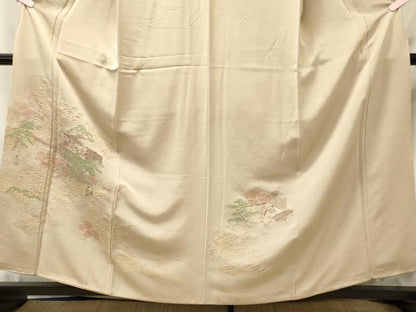 平和屋着物■豪華色留袖　寿光織　人物風景松文　金糸　正絹　逸品　CABI1937oy