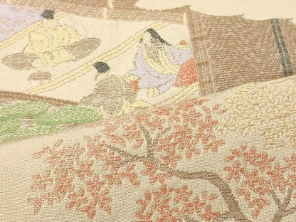 平和屋着物■豪華色留袖　寿光織　人物風景松文　金糸　正絹　逸品　CABI1937oy