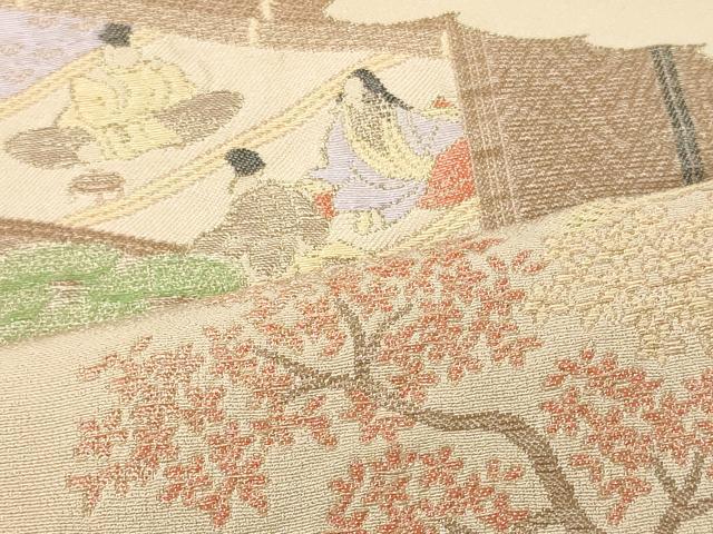 平和屋着物■豪華色留袖　寿光織　人物風景松文　金糸　正絹　逸品　CABI1937oy
