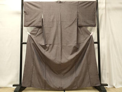 平和屋着物■上質な紬　幾何学文　さが美扱い　正絹　逸品　CABI1938oy