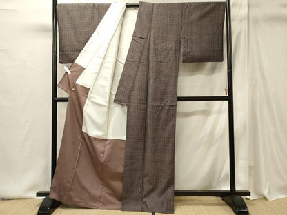 平和屋着物■上質な紬　幾何学文　さが美扱い　正絹　逸品　CABI1938oy