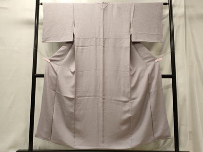 平和屋着物■上質な色無地　風景地紋　牡丹鼠色　正絹　逸品　CABI1946oy