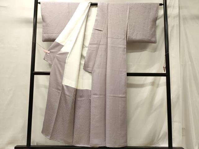 平和屋着物■上質な色無地　風景地紋　牡丹鼠色　正絹　逸品　CABI1946oy