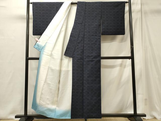平和屋着物■上質な紬　幾何学文　正絹　逸品　CABI1950oy