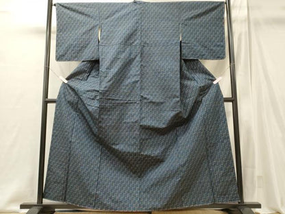 平和屋着物■上質な紬　幾何学文　正絹　逸品　未使用　CABI1957oy