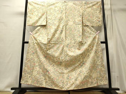 平和屋着物■上質な紬　流水花松文　正絹　逸品　CABI1958oy