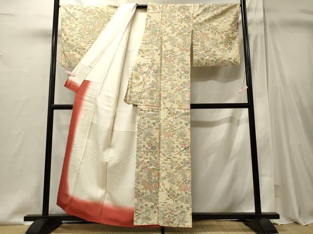 平和屋着物■上質な紬　流水花松文　正絹　逸品　CABI1958oy