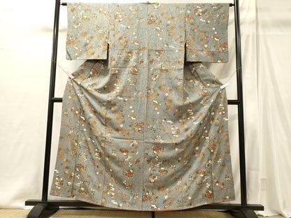 平和屋着物■上質な小紋　文箱枝花文　金彩　正絹　逸品　CABI1962oy