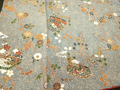 平和屋着物■上質な小紋　文箱枝花文　金彩　正絹　逸品　CABI1962oy