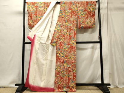平和屋着物■上質な小紋　吉祥草花文　正絹　逸品　未使用　CABI1963oy