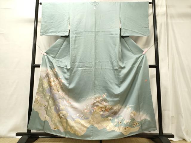 平和屋着物■豪華色留袖　作家物　道場が扇面花文　暈し染め　金銀彩　正絹　逸品　CABI1965oy