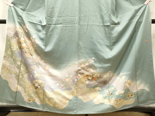 平和屋着物■豪華色留袖　作家物　道場が扇面花文　暈し染め　金銀彩　正絹　逸品　CABI1965oy