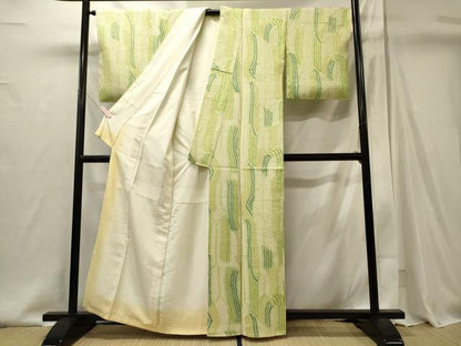 平和屋着物■上質な小紋　総絞り　幾何学文　正絹　逸品　未使用　CABI1973oy