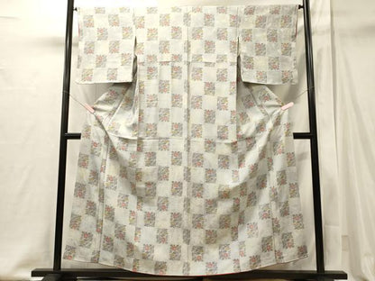 平和屋着物■上質な小紋　草花文　暈し染め　正絹　逸品　未使用　CABI1974oy