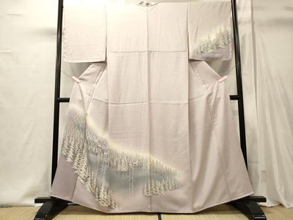 平和屋着物■訪問着　飛鶴樹林文　暈し染め　正絹　逸品　未使用　CABI1976oy