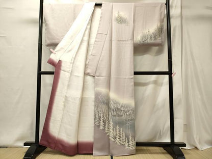 平和屋着物■訪問着　飛鶴樹林文　暈し染め　正絹　逸品　未使用　CABI1976oy