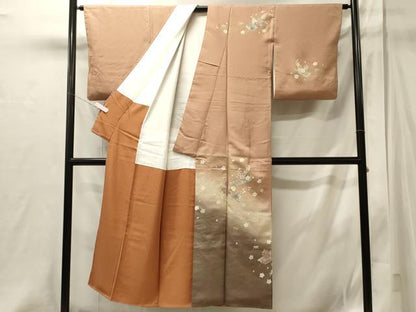 平和屋着物■訪問着　駒刺繍　花筏文　暈し染め　金彩　正絹　逸品　CABI1979oy