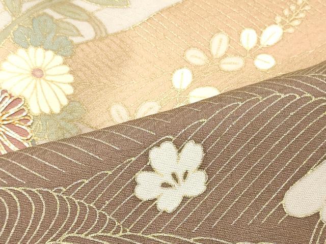 平和屋着物■訪問着　駒刺繍　花筏文　暈し染め　金彩　正絹　逸品　CABI1979oy