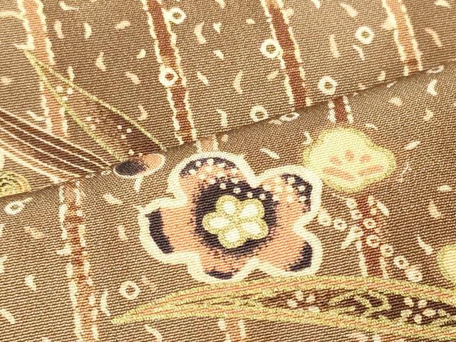 平和屋着物■上質な小紋　草花間道　正絹　逸品　CABI1983oy