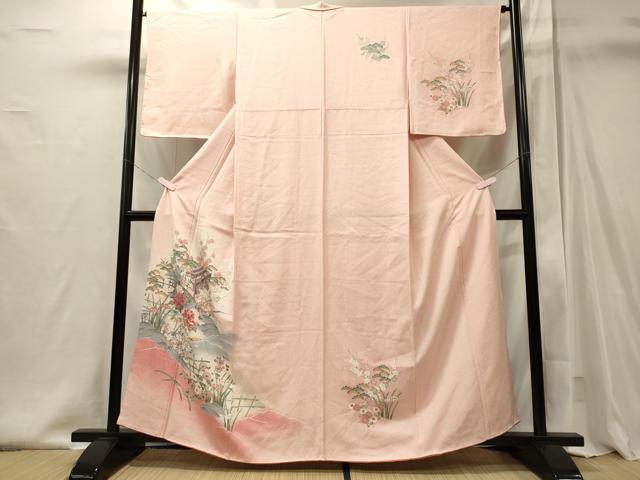 平和屋着物■訪問着　風景草花文　暈し染め　正絹　逸品　未使用　CABI1987oy