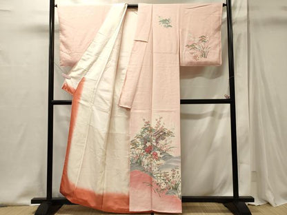 平和屋着物■訪問着　風景草花文　暈し染め　正絹　逸品　未使用　CABI1987oy