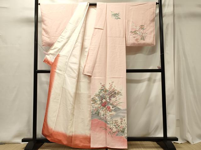 平和屋着物■訪問着　風景草花文　暈し染め　正絹　逸品　未使用　CABI1987oy