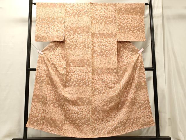 平和屋着物■上質な小紋　枝桜文　暈し染め　正絹　逸品　未使用　CABI1993oy
