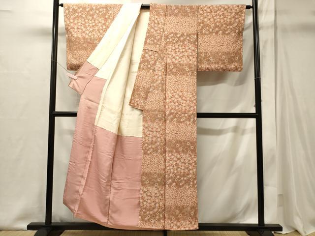 平和屋着物■上質な小紋　枝桜文　暈し染め　正絹　逸品　未使用　CABI1993oy