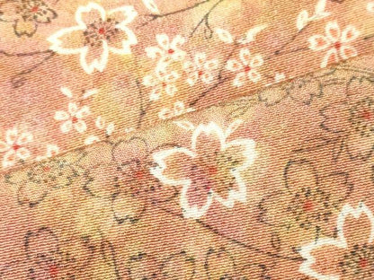 平和屋着物■上質な小紋　枝桜文　暈し染め　正絹　逸品　未使用　CABI1993oy