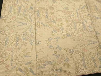 平和屋着物■本場大島紬　7マルキ　貝桶花文　正絹　逸品　CABI1994oy