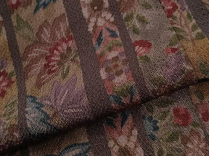 平和屋着物●上質な小紋　更紗花唐草間道　鬼しぼ縮緬　高島屋扱い　正絹　逸品　未使用　CABI2003yc