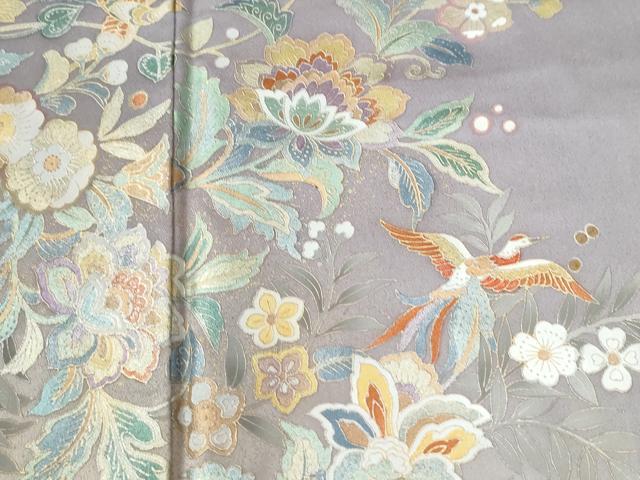 平和屋着物●訪問着　鳳凰更紗草花文　暈し染め　金彩　高島屋扱い　正絹　逸品　CABI2004yc