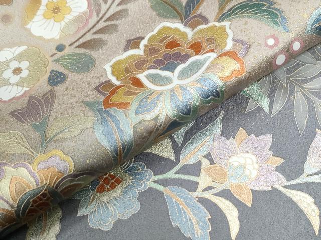 平和屋着物●訪問着　鳳凰更紗草花文　暈し染め　金彩　高島屋扱い　正絹　逸品　CABI2004yc